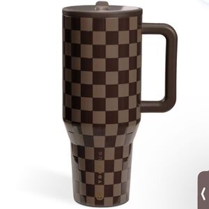 HydroJug Brown Checkered mug water bottle